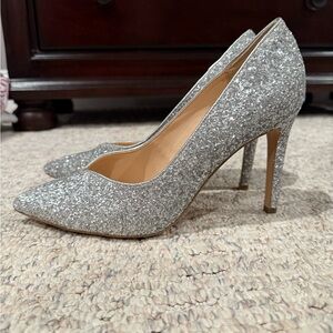 Lina Silver Glitter Heels